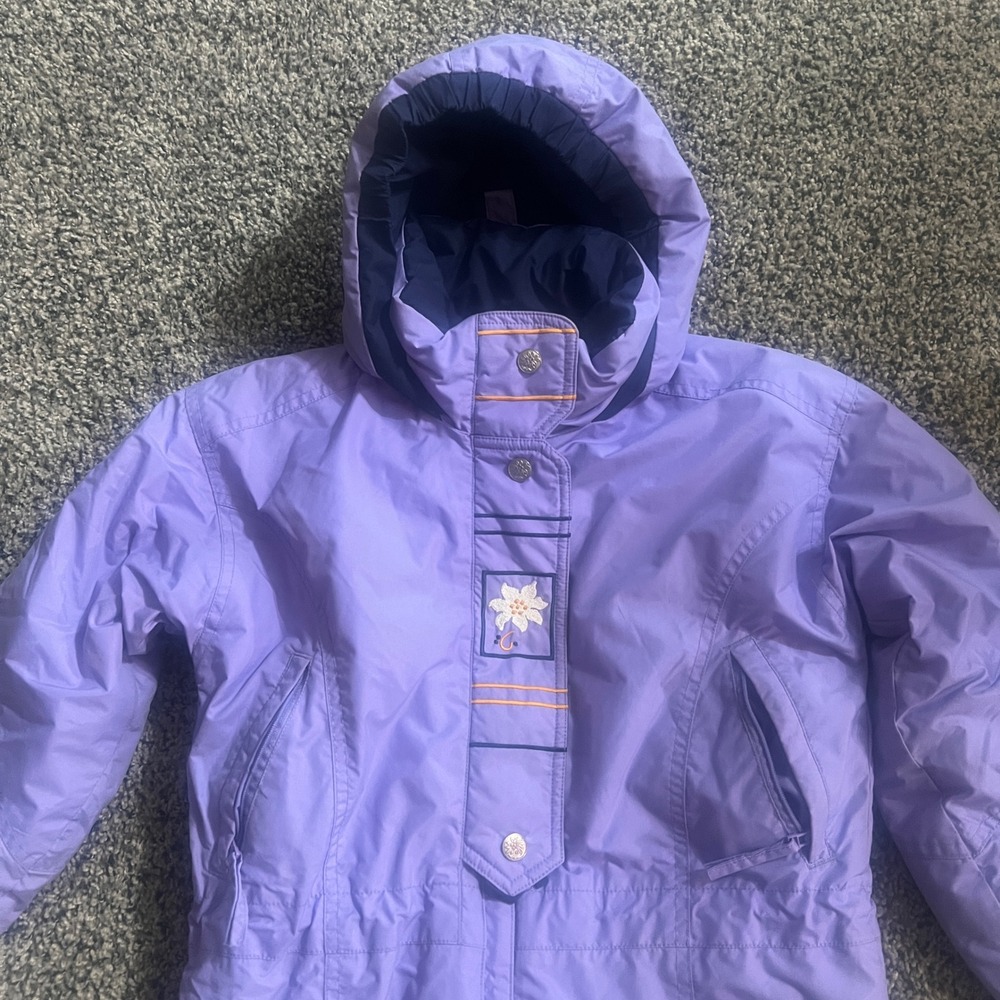 Rawik Kids Purple Insulated Snow Suit One Piece Ski Bib Hooded Girls XL 6X - Picture 2 of 13